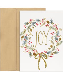 Joy Pine Wreath Holiday Card Set