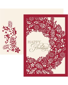 Wreath Laser Cut Holiday Card Set