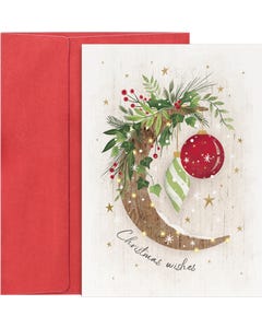 Festive Moon Wreath Holiday Card Set