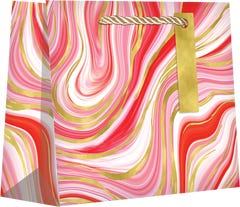 Marbleized Red Gift Bags - Large - 12.5 x 10 x 5 - 120 Pack