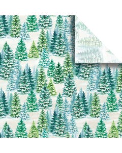 Snowy Evergreen Trees Christmas Tissue Paper Ream - 20" x 30" (240 Sheets)