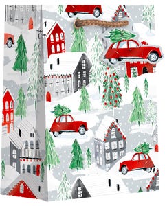 Christmas Town Small 6 x 7 1/2 x 3 Gift Bag - Pack of 120
