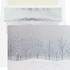 Sparkling Treeline Christmas Card Set - 25 Pack