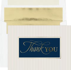 Stripe Thank You Card Set - Pack of 25