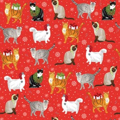 Christmas Cats Bulk Wrapping Paper - 834 Sq Ft