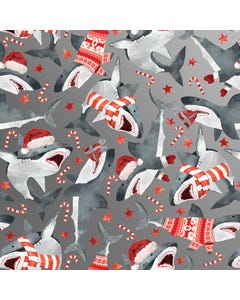 Christmas Shark Wrapping Paper Roll 833 ft x 30 in (2082.5 sq ft)