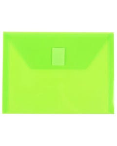 Lime Green Index Booklet 5 1/2 x 7 1/2 VELCRO Brand Closure Plastic Envelope