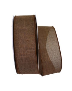Chocolate Brown Everyday 2 1/2 inch x 50 yards Linen Ribbon