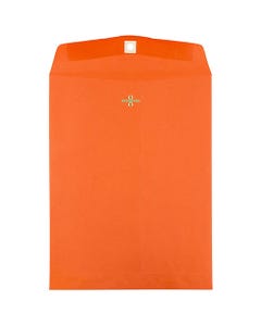 9 x 12 Open End Envelopes with Clasp - Orange