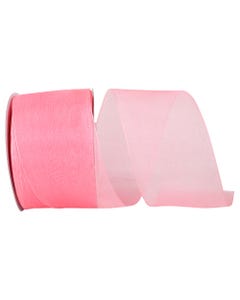 Rose Pink Chiffon 2 1/2 Inch x 50 Yards Sheer Ribbon