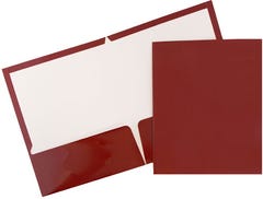 Maroon Red Glossy Folders