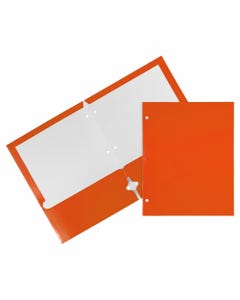 Orange Glossy 3 Hole Punch Folders