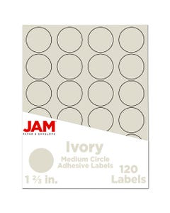 Ivory 1 2/3 inch Circle 120 labels per Pack