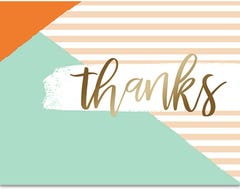 Color Block & Stripes Thank You Card Set - Pack of 20