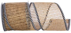 Natural Open Weave 4 Inch x 5 Yards Ribbon