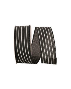 Black Thin Stripe 1 1/2 Inch x 20 Yards Grosgrain Ribbon