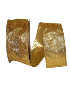 Gold Glitter 2 1/2 Inch x 25 Yards Christmas Ribbon