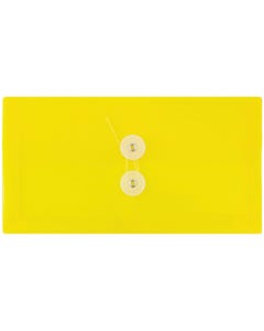 Yellow #10 Business 5 1/4 x 10 Button String Plastic Envelope