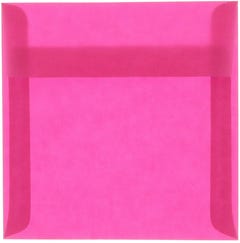 8 1/2 x 8 1/2 Square Envelopes - Magenta Pink Translucent