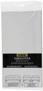 White Plastic Tablecover - 54 x 108