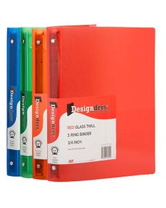 Assorted .75 Inch Glass Twill Plastic Binder Pack
