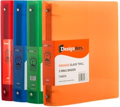 Assorted Plastic 1 Inch Binder - Pack of 4