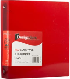 Red Plastic 3-Ring Binder - 1 Inch