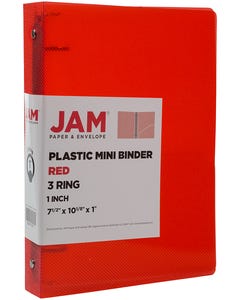Red Mini Plastic 1 Inch Binder