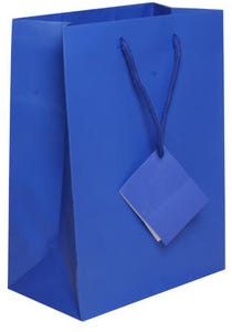 Blue Matte Gift Bag - Medium - 8 x 10 x 4