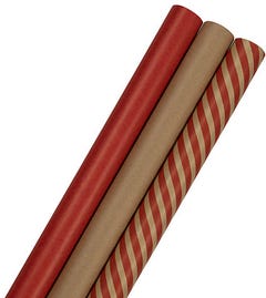 Red Wrapping Paper Set (87.5 Sq Ft) - 3 Rolls
