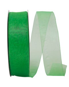 Emerald Green Chiffon 1 1/2 Inch x 100 Yards Sheer Ribbon