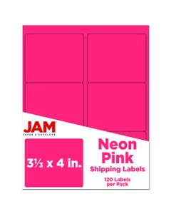 Neon Pink 3 1/3 x 4 Labels 120 labels per Pack