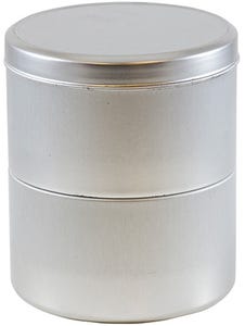 Silver Round Tins - Small - 3.25 x 3.25 x 2.25 - 2 Pack