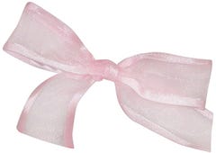Light Pink Sheer 7/8 Inch Twist Tie Bows - 100 Pack