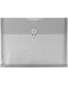 Smoke Grey Letter Booklet 9 3/4 x 13 Button String Plastic Envelope