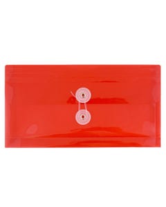 Red #10 Business 5 1/4 x 10 Button String Plastic Envelope