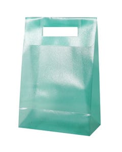 Green Frosted Plastic Lunch Bags Large 7 x 10 x 3 3/4