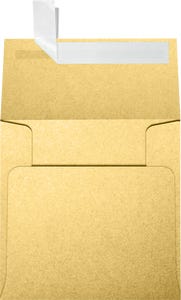 Gold Metallic 32lb 4 x 4 Square Envelopes with Peel & Seal