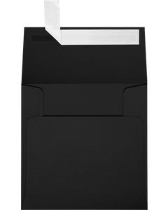 4 x 4 Square Envelopes with Peel & Seal - Black Linen