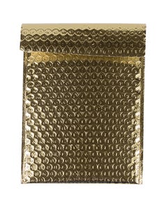 6 1/4 x 9 1/2 Bubble Mailer with Hook and Loop Closure - Gold Metallic