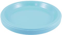 Sea Blue Plastic Plates - Small - 7 Inch - 20 Pack