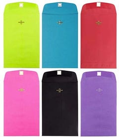Assorted Colors 6 x 9 Clasp Envelopes - Pack of 60