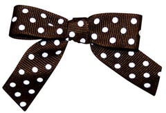 Brown with White Polka Dots 5/8 Inch Twist Tie Bows - 100 Pack