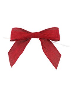Scarlet Red Linen 6 Inch x 50 Pieces Bows