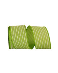 Apple Green Thin Stripe 2 1/2 Inch x 10 Yards Grosgrain Ribbon