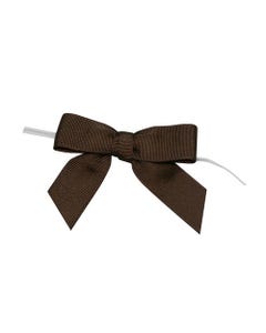 Brown 5/8 inch x 100 pieces Twist Tie Bows