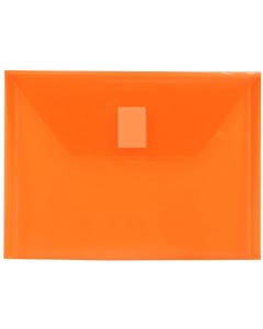 Orange Hook and Loop Closure Plastic Envelope - Index Booklet 5 1/2 x 7 1/2