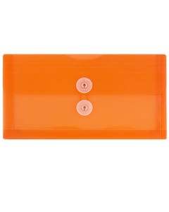 Orange Button & String Plastic Envelope - #10 Business 5 1/4 x 10
