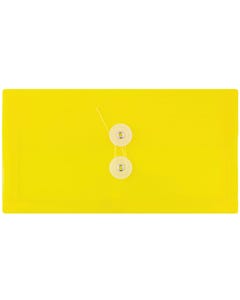 #10 Business 5 1/4 x 10 Button & String Plastic Envelope - Yellow