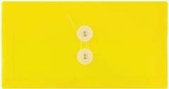 Yellow  #10 Business Plastic Envelopes (4 1/8 x 9 1/2) with Button & String